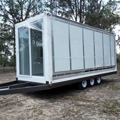 Expandable mobile traveltrailer container tiny home trailer house on trailer